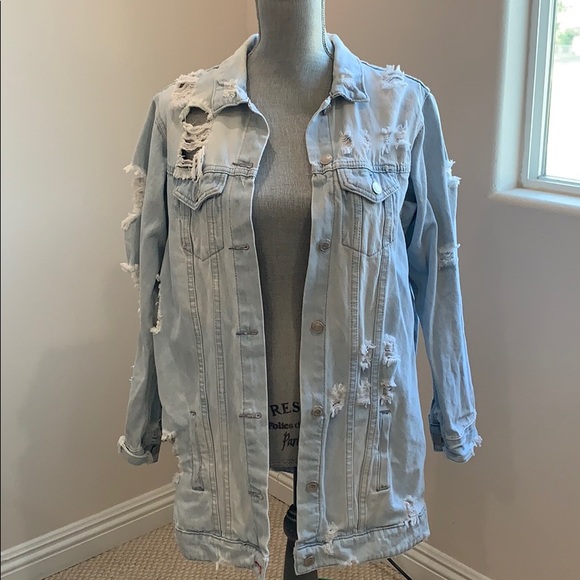 Hot & Delicious Jackets & Blazers - Distressed Denim Jacket - M (BF Fit)